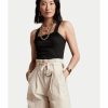 Women * | Banana Republic Rib Square Neck Cross Back Tank Top