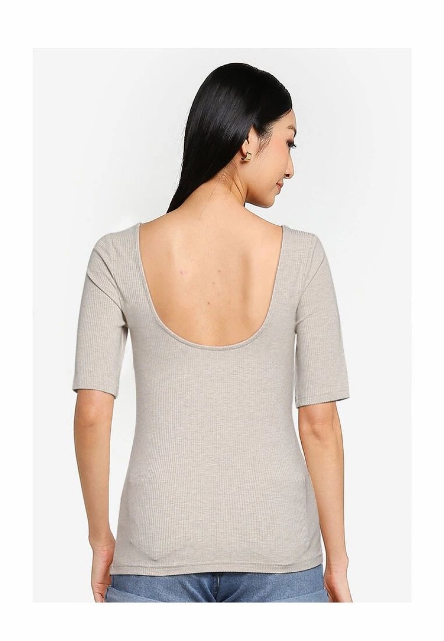 Women * | Banana Republic Scoop Back Elbow Sleeve Top