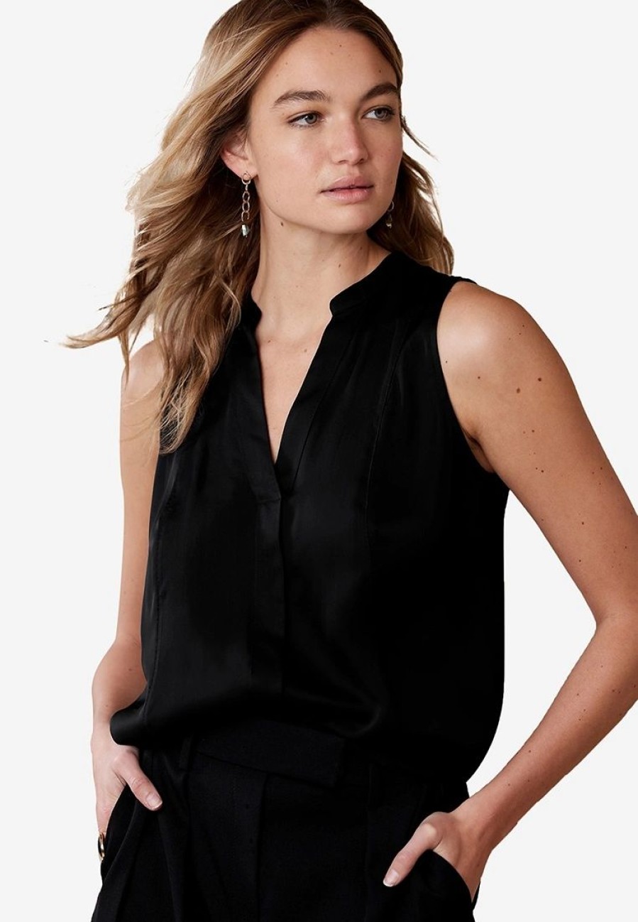 Women * | Banana Republic Sleeveless Satin Top