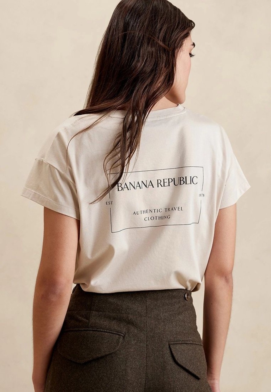 Women * | Banana Republic Boxy Logo T-Shirt