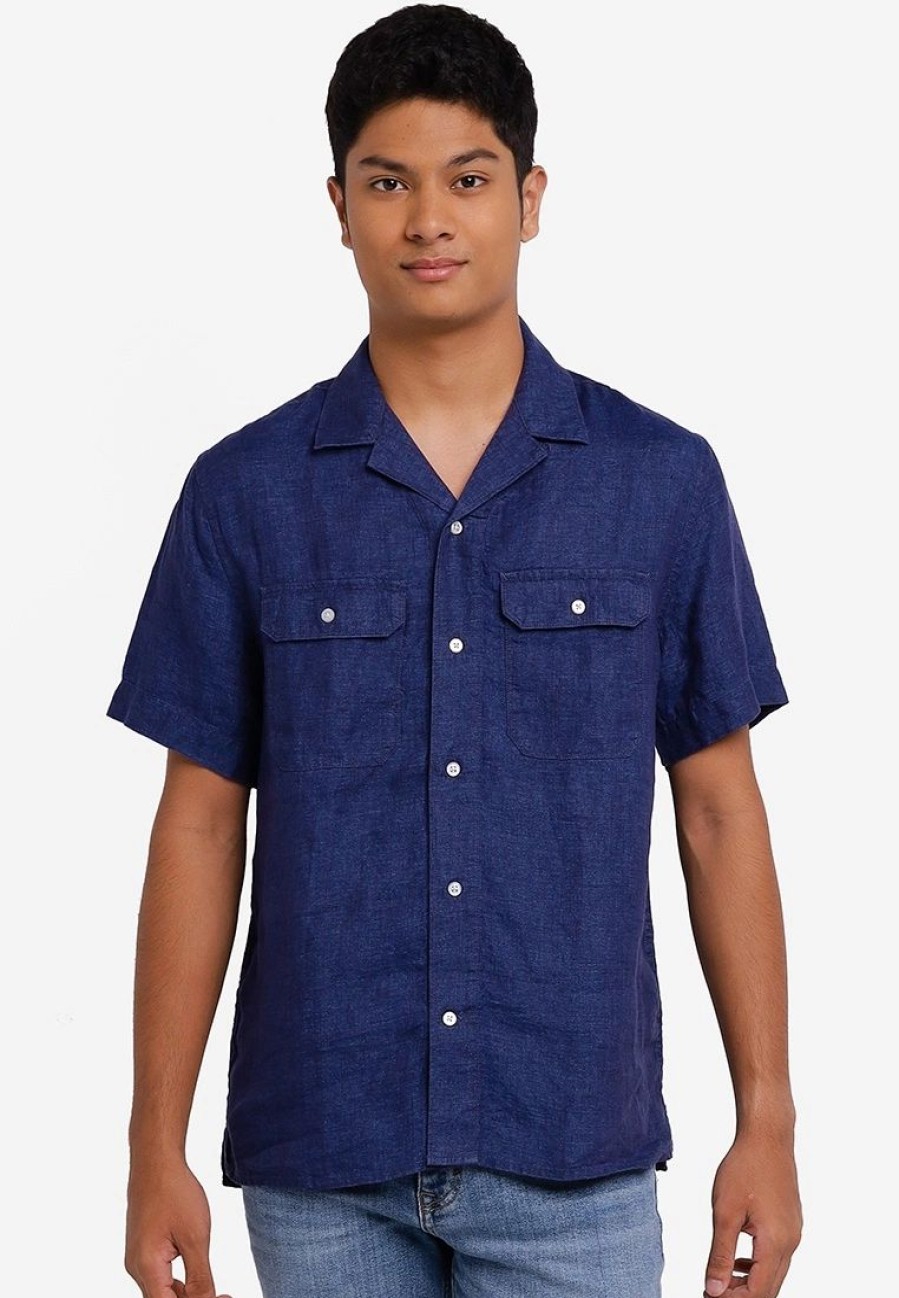 Men * | Banana Republic Linen-Cotton Resort Shirt