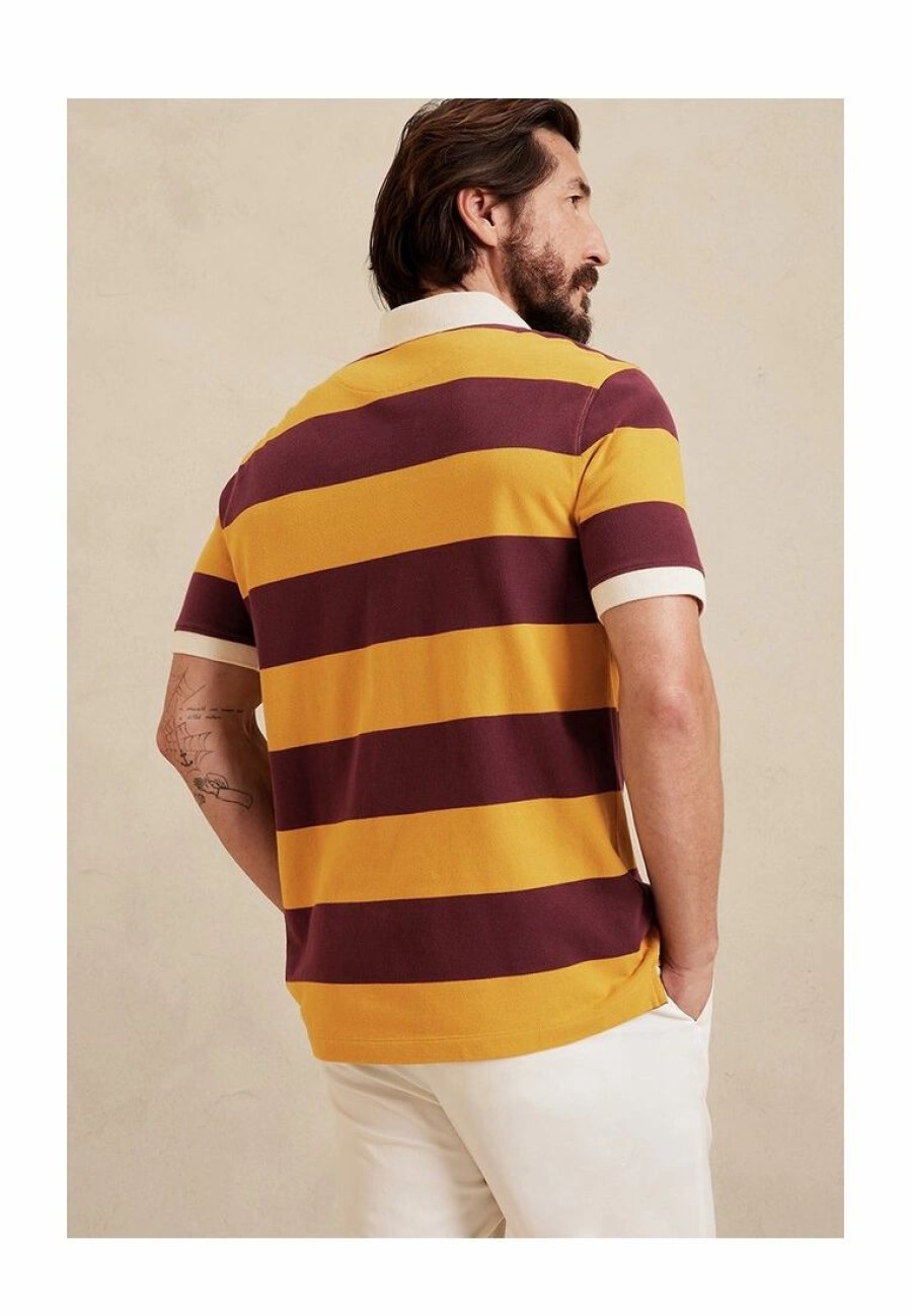 Men * | Banana Republic Rugby Stripe Pique Polo Shirt