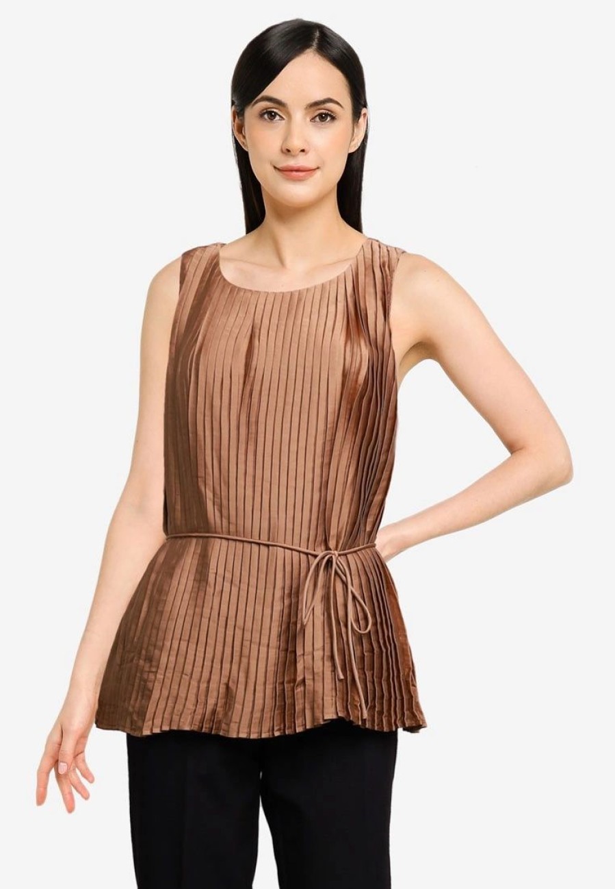 Women * | Banana Republic Belted Pleat Top