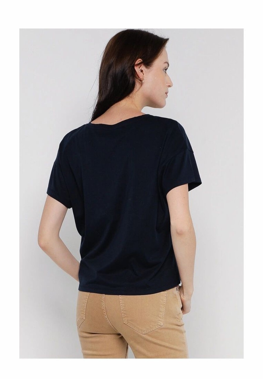 Women * | Banana Republic Short Sleeves Supima Boxy Henley Top