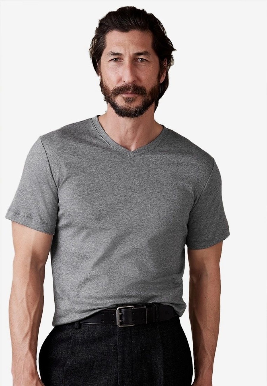 Men * | Banana Republic Lux Solid V Neck Tee