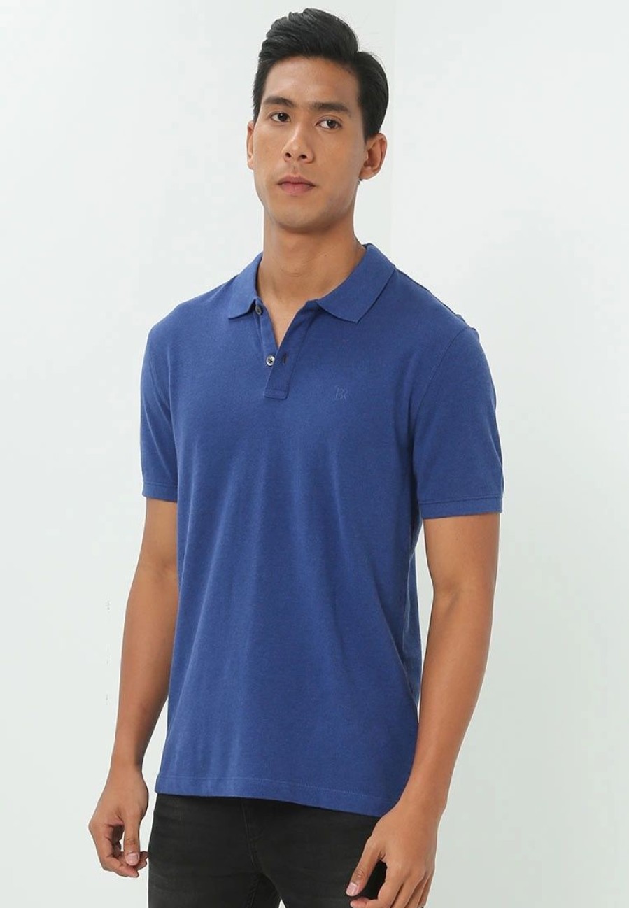 Men * | Banana Republic V Cotton Monogram Pique Polo Shirt