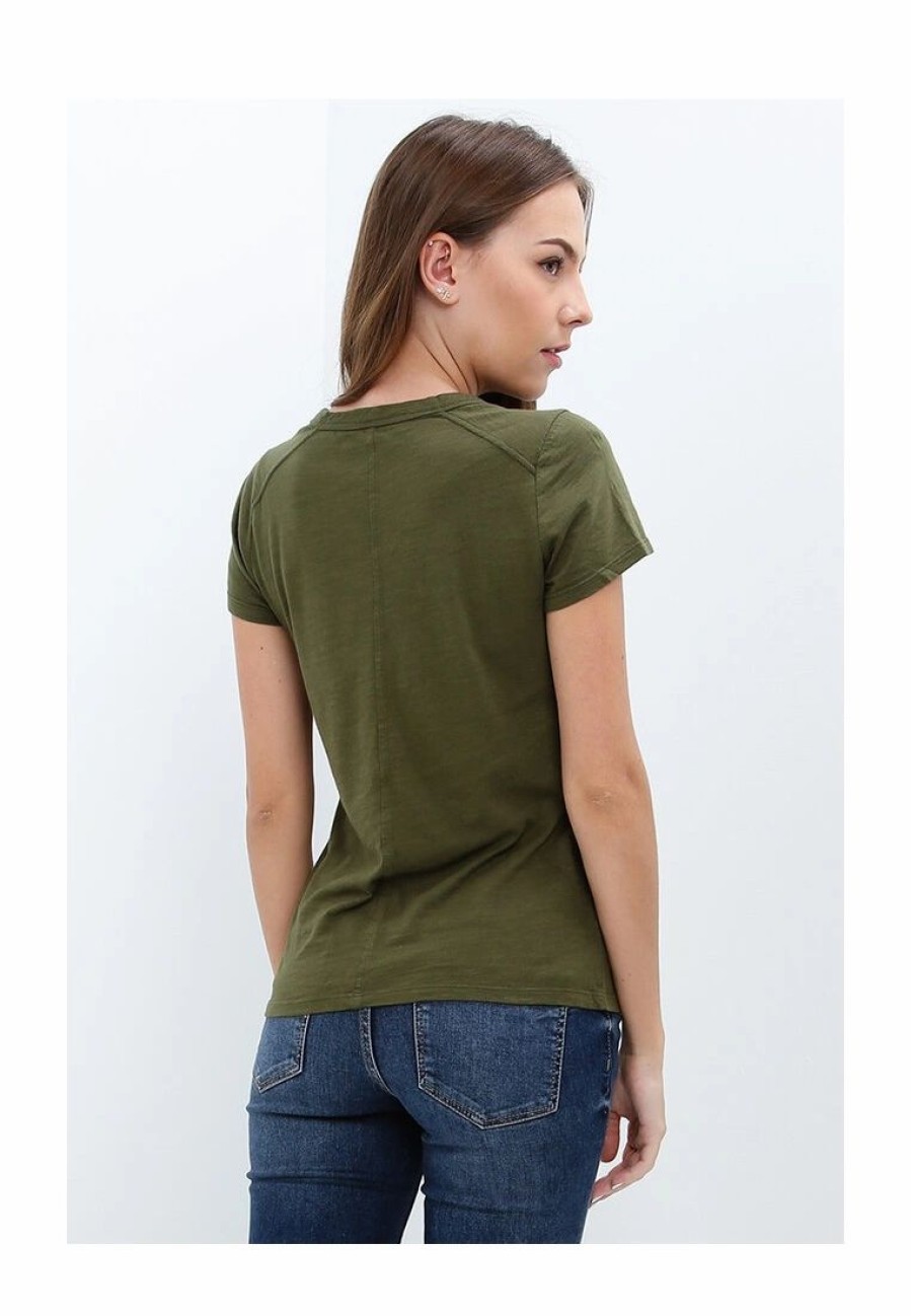 Women * | Banana Republic Ss Cotton Slub Crew