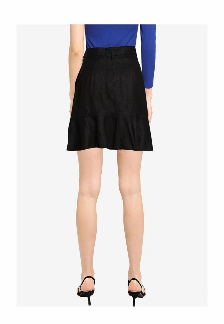 Women * | Banana Republic Flounce Hem Mini Linen Skirt