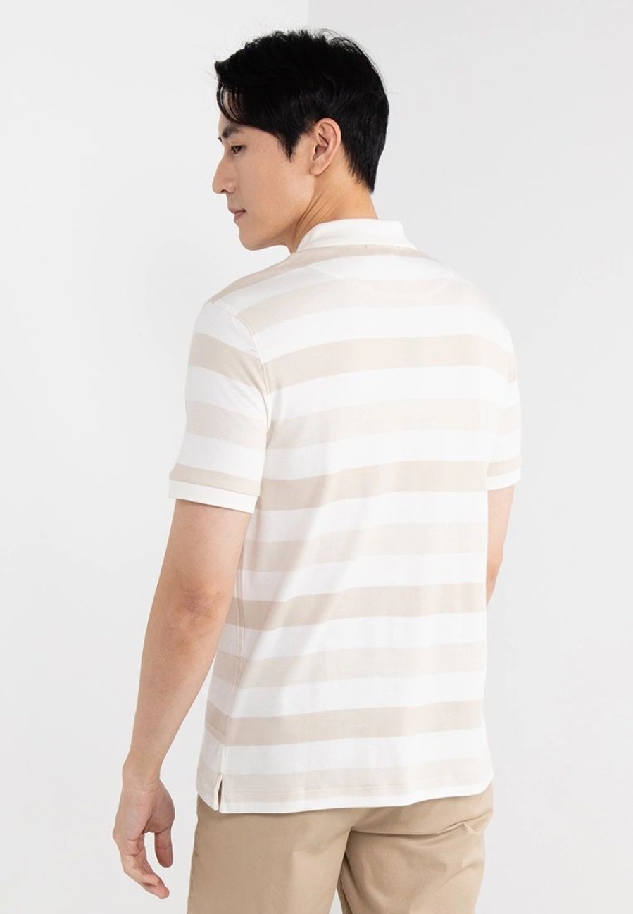 Men * | Banana Republic Allover Stripe Perf Lux Polo Shirt