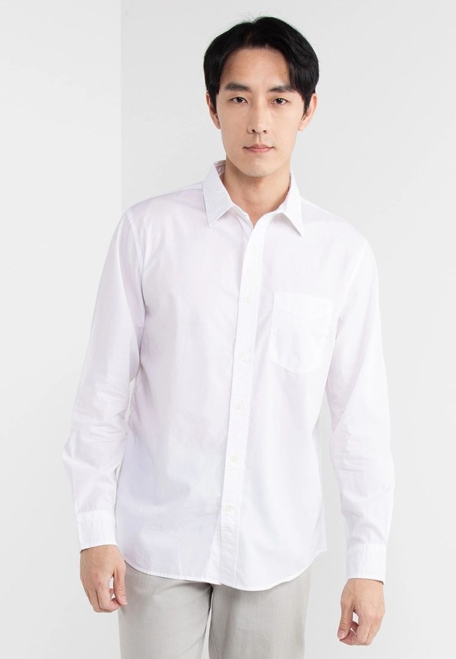 Men * | Banana Republic Untucked Luxe Poplin Shirt