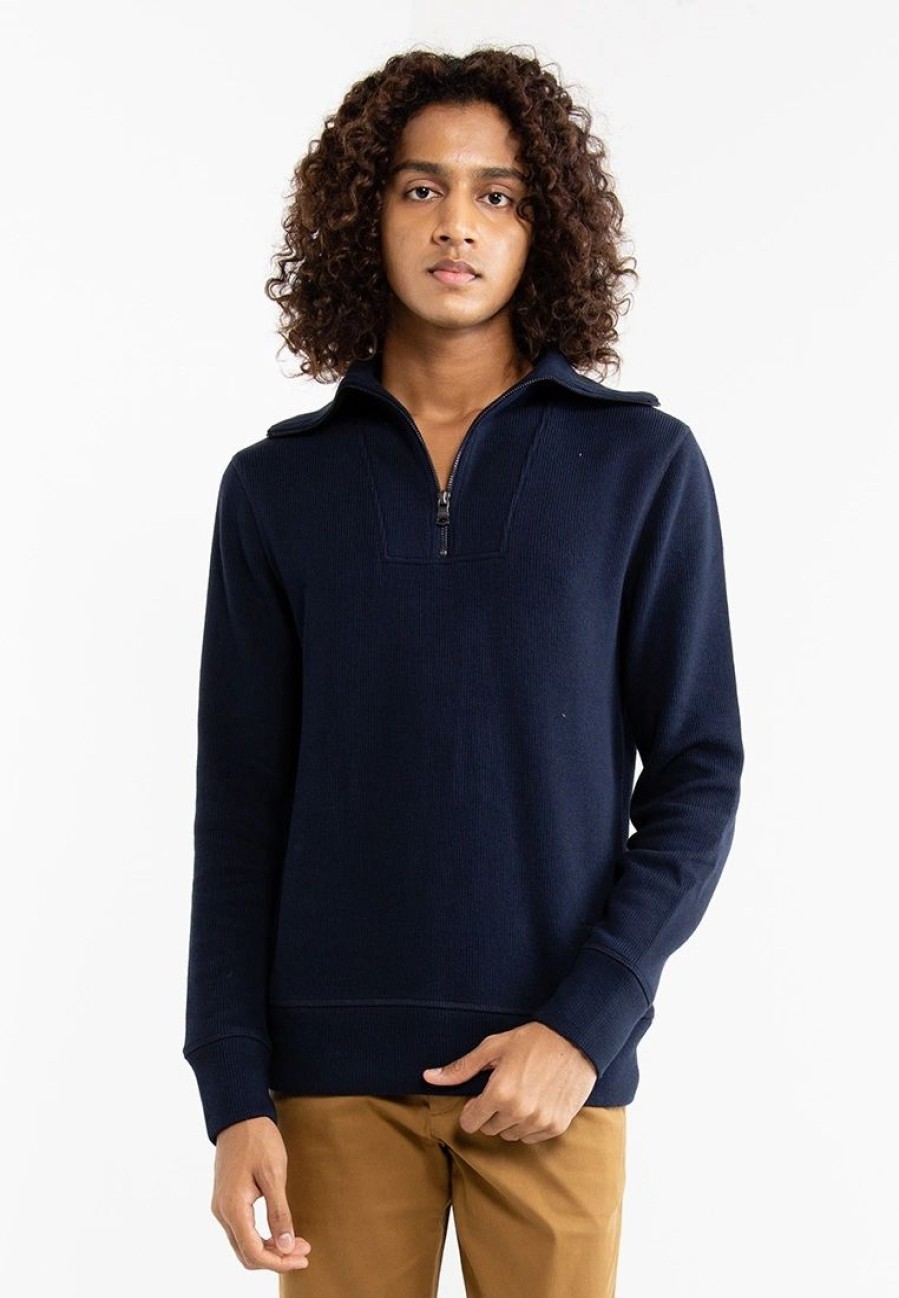 Men * | Banana Republic French Rib Half-Zip Sweater