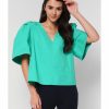 Women * | Banana Republic Architectural Puff Sleeves Top