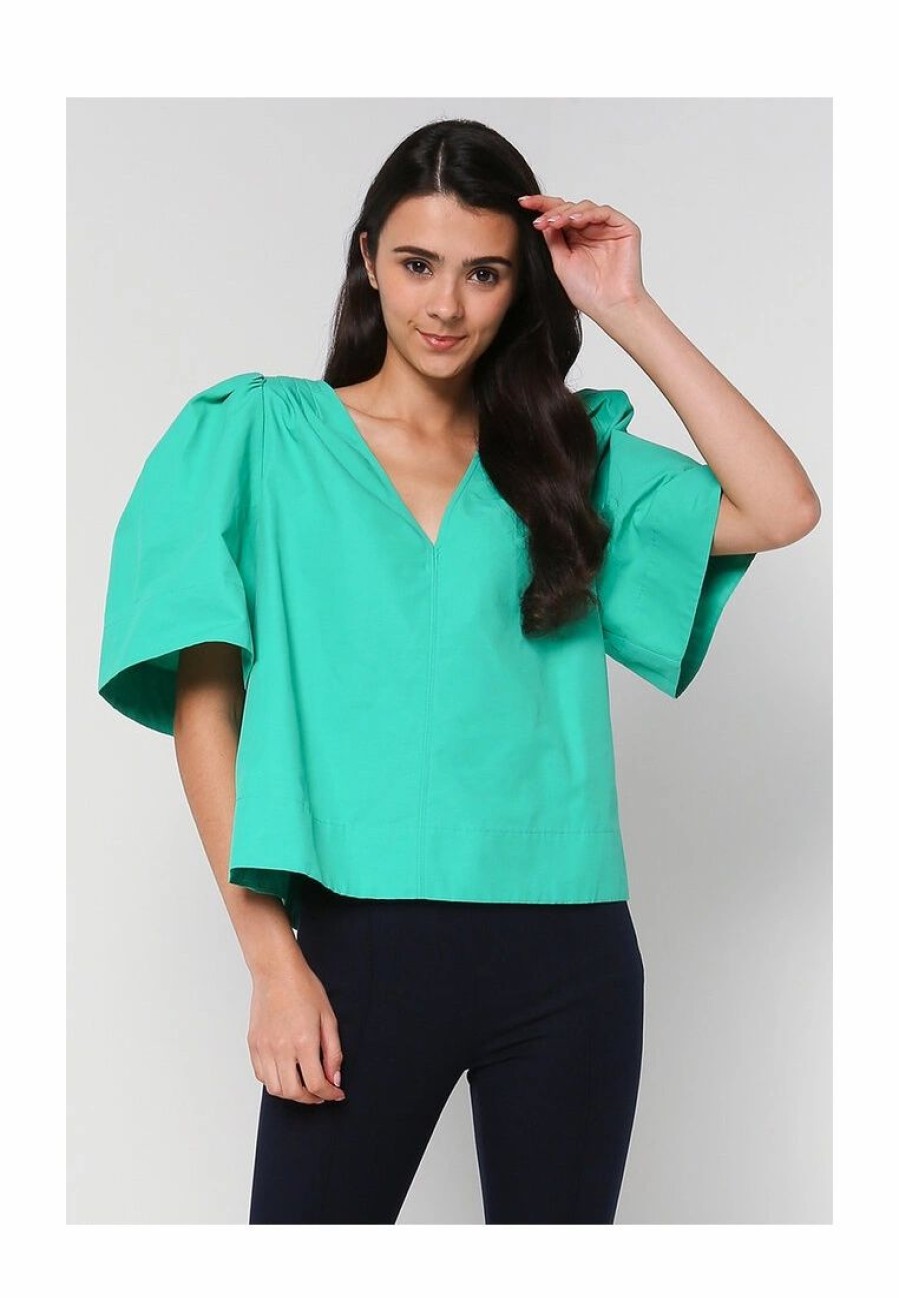 Women * | Banana Republic Architectural Puff Sleeves Top