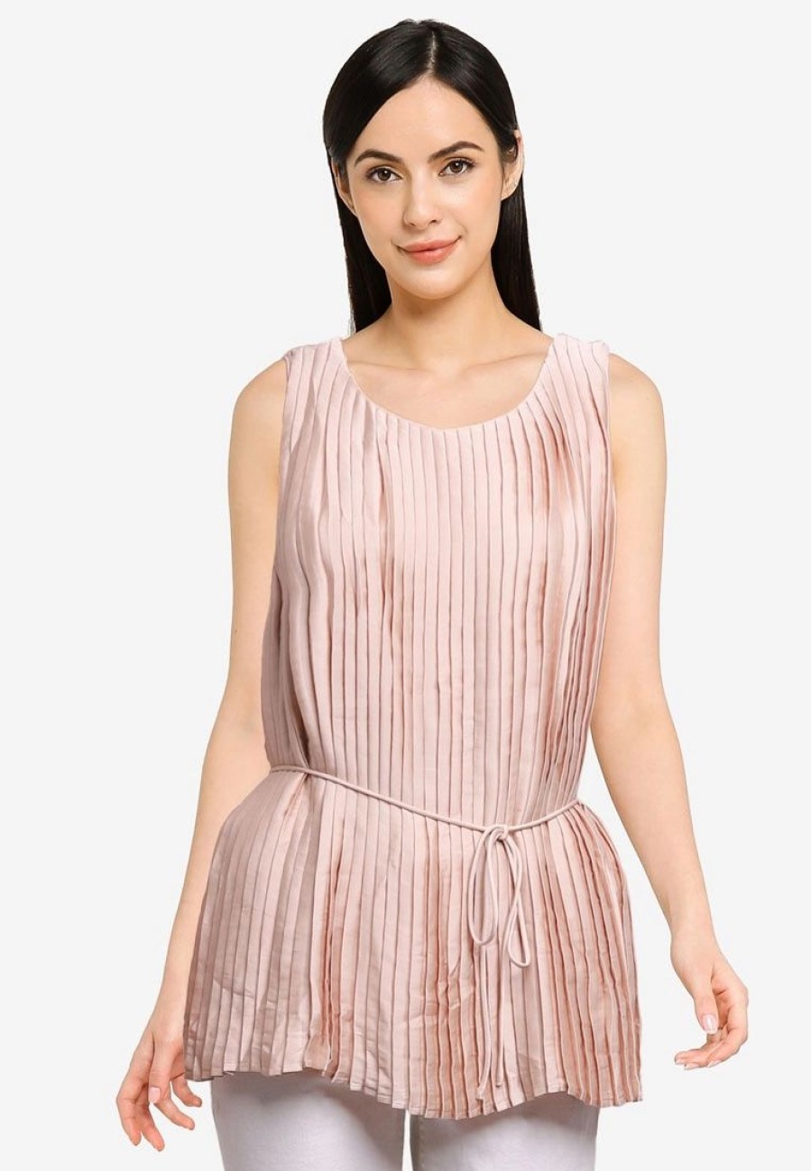 Women * | Banana Republic Belted Pleat Top