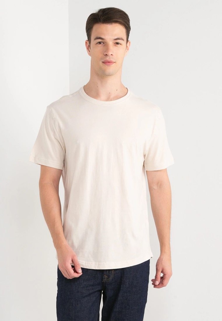 Men * | Banana Republic Logo Organic Soft Wash Curved Hem T-Shirt