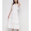 Women * | Banana Republic Sleeveless Lace Trim Midi Dress