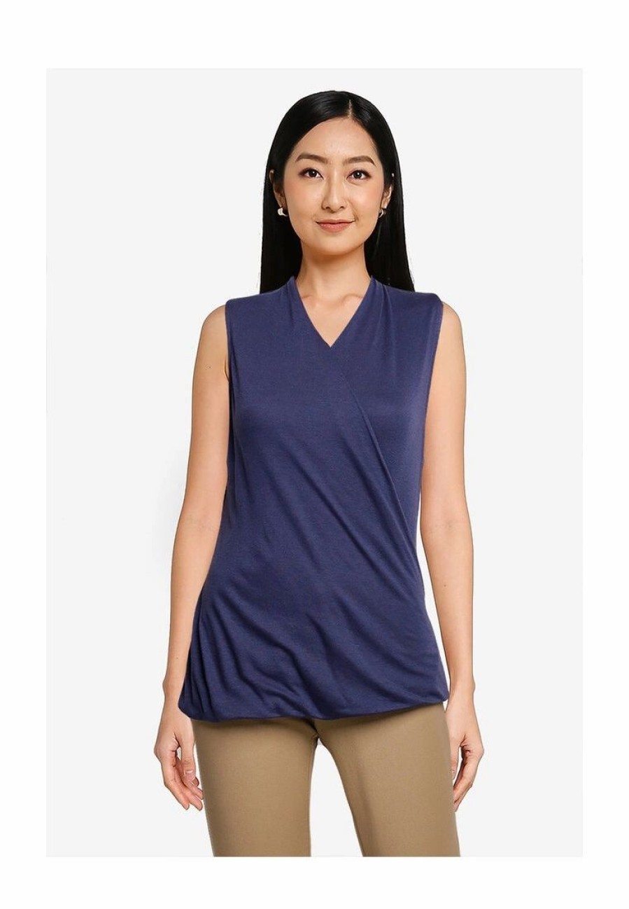 Women * | Banana Republic Tencel Sleeveless Wrap Top