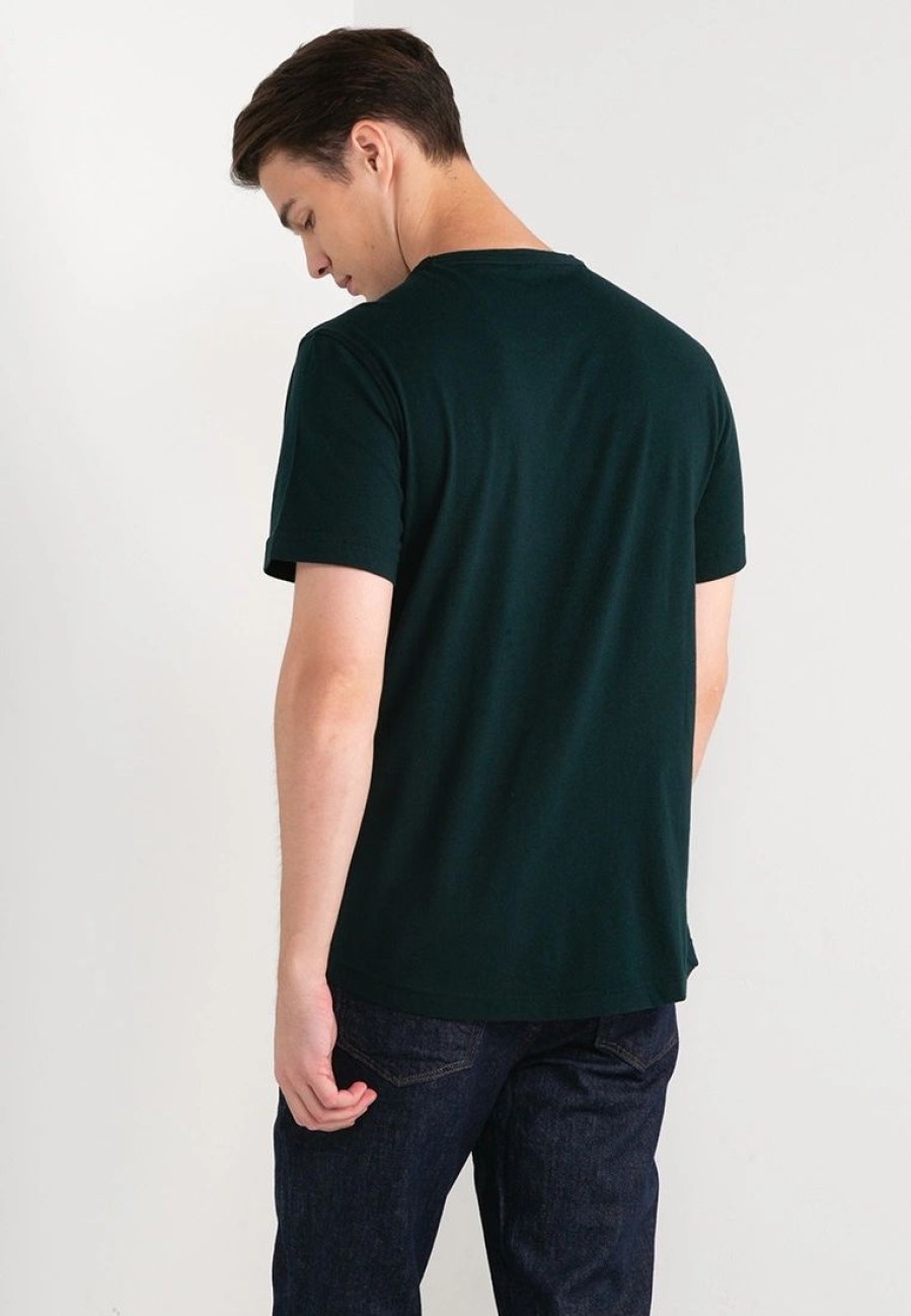 Men * | Banana Republic Logo Organic Soft Wash Curved Hem T-Shirt