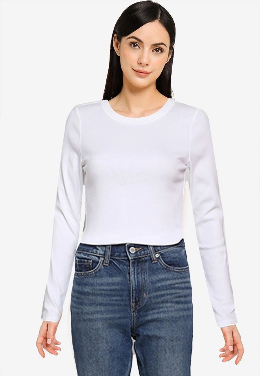 Women * | Banana Republic Ls Cotton Rib Crew