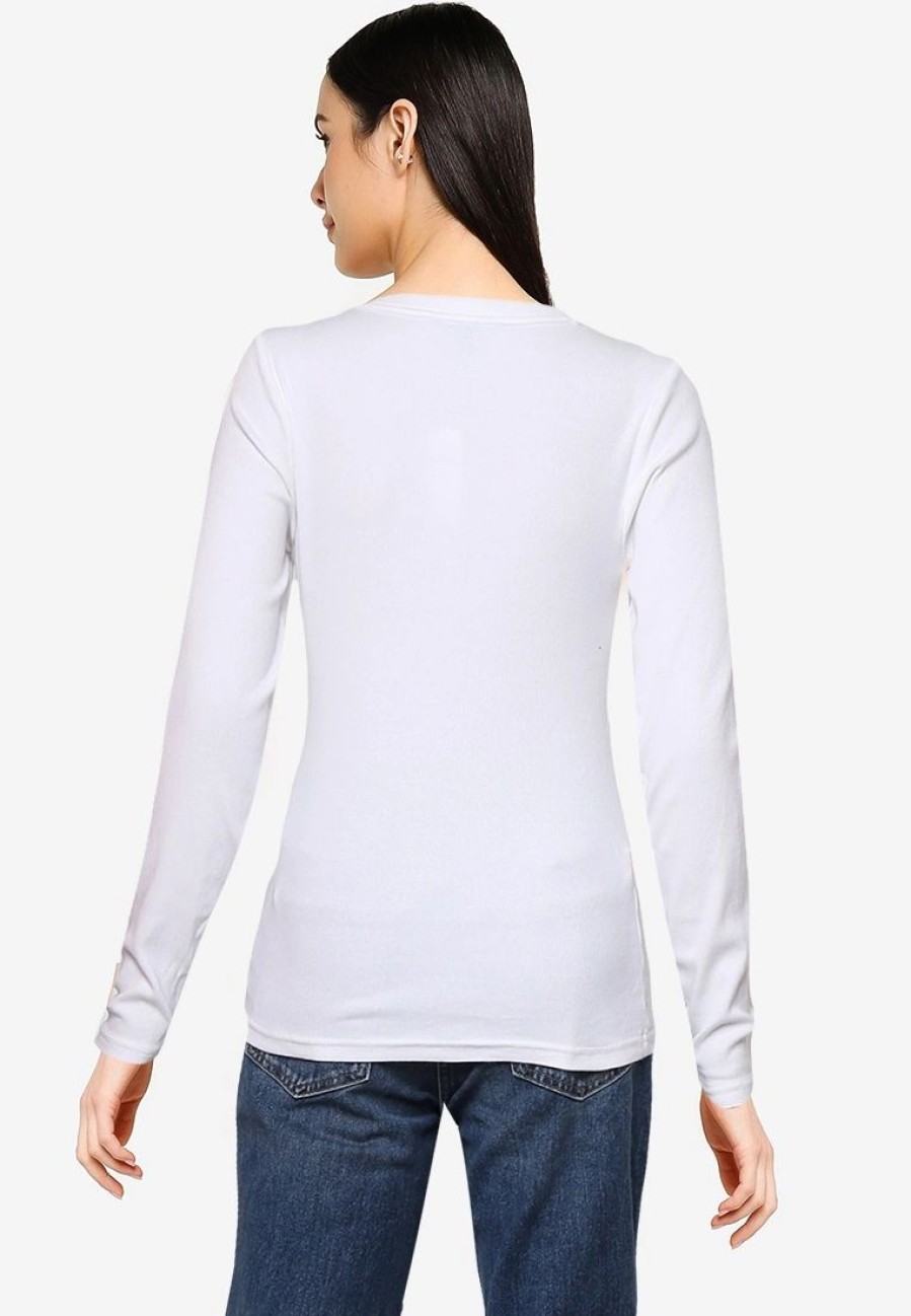 Women * | Banana Republic Ls Cotton Rib Crew