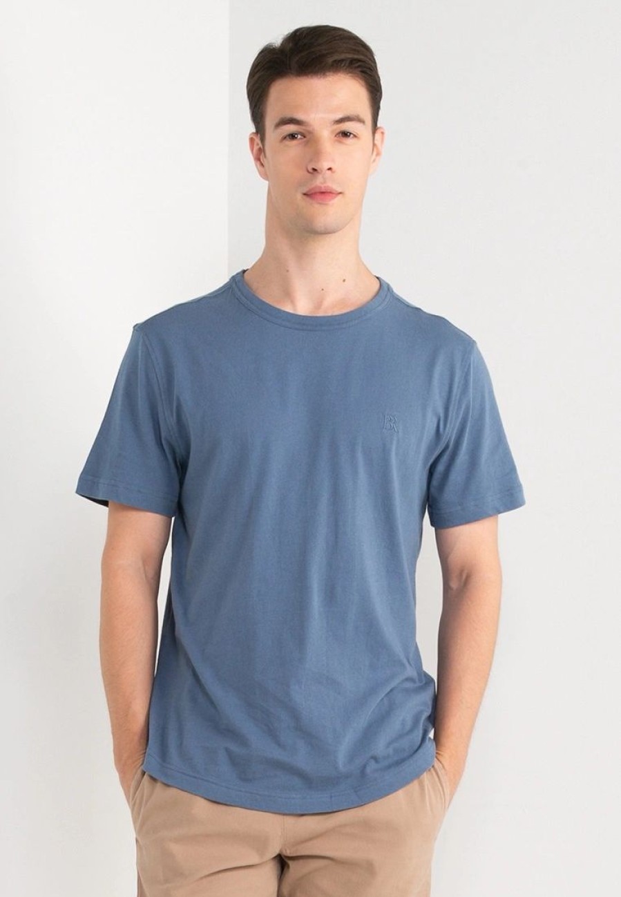 Men * | Banana Republic Logo Organic Soft Wash Curved Hem T-Shirt