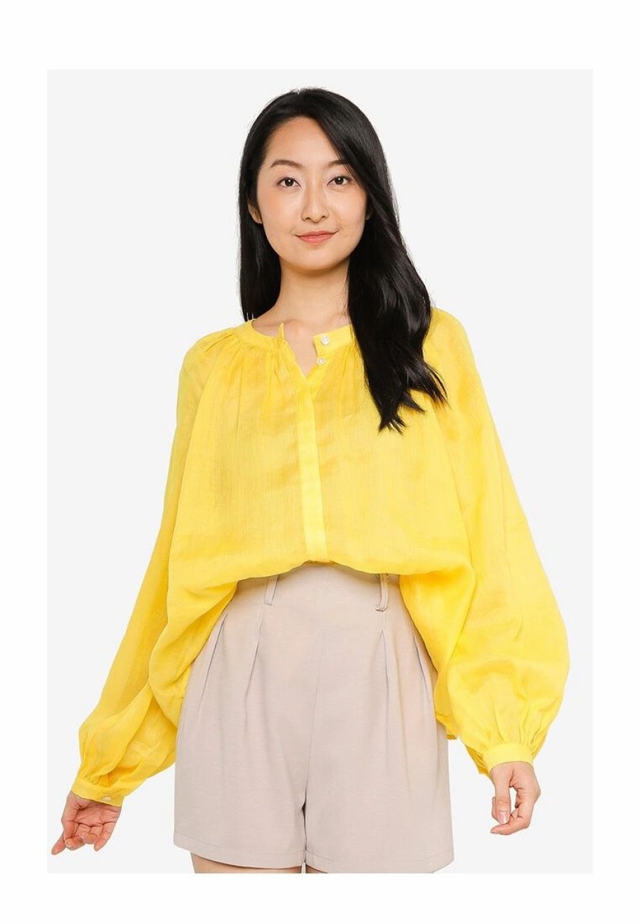 Women * | Banana Republic Button Up Volume Sleeve Blouse