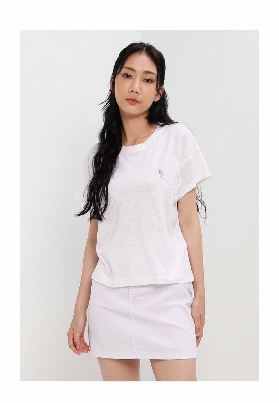 Women * | Banana Republic Logo Slub Tee