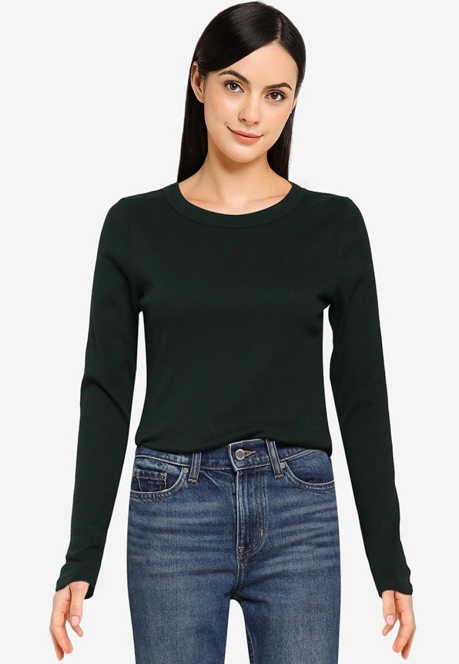 Women * | Banana Republic Ls Cotton Rib Crew