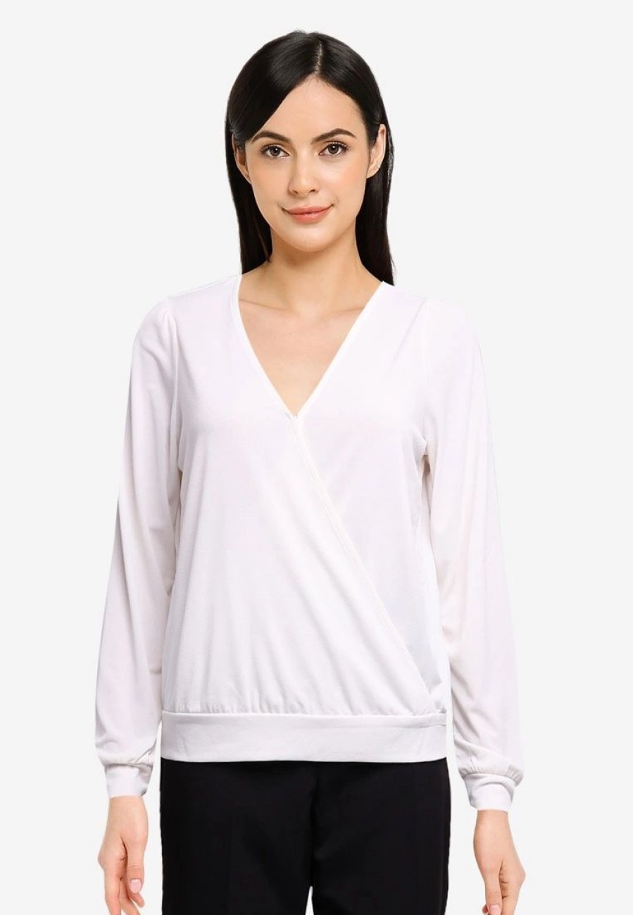 Women * | Banana Republic Crepe Banded Wrap Top