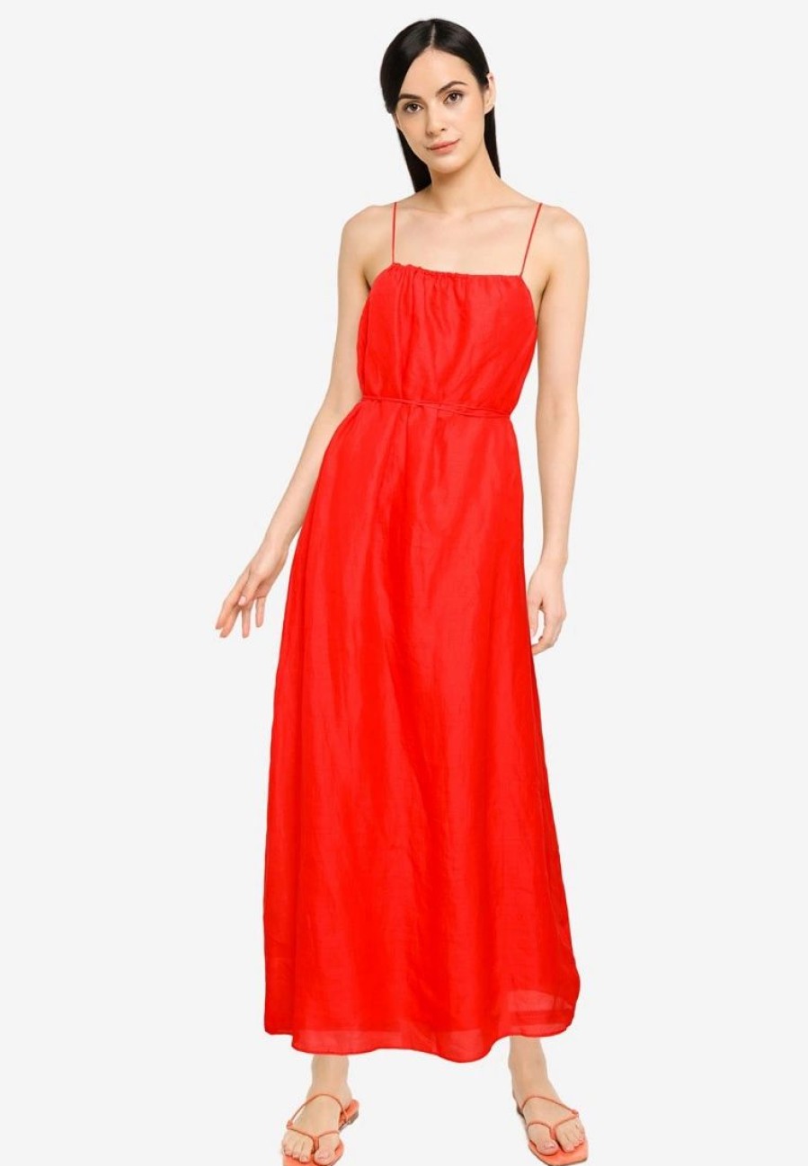 Women * | Banana Republic Strappy Shirred A Line Maxi Dress