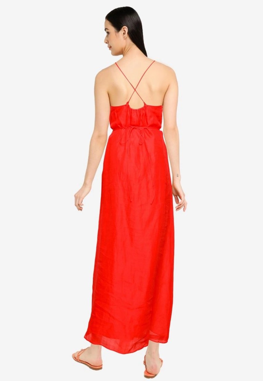 Women * | Banana Republic Strappy Shirred A Line Maxi Dress