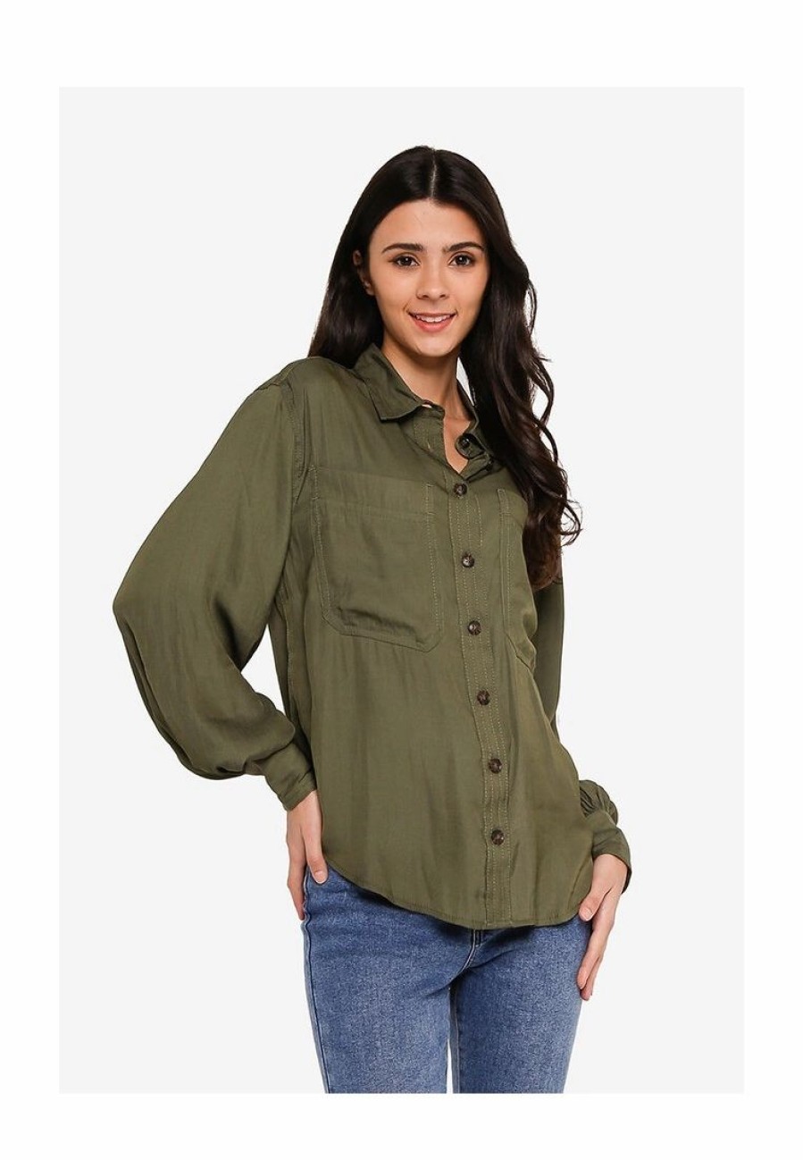 Women * | Banana Republic Ls Safari Volume Slv Shirt Flowy Twill