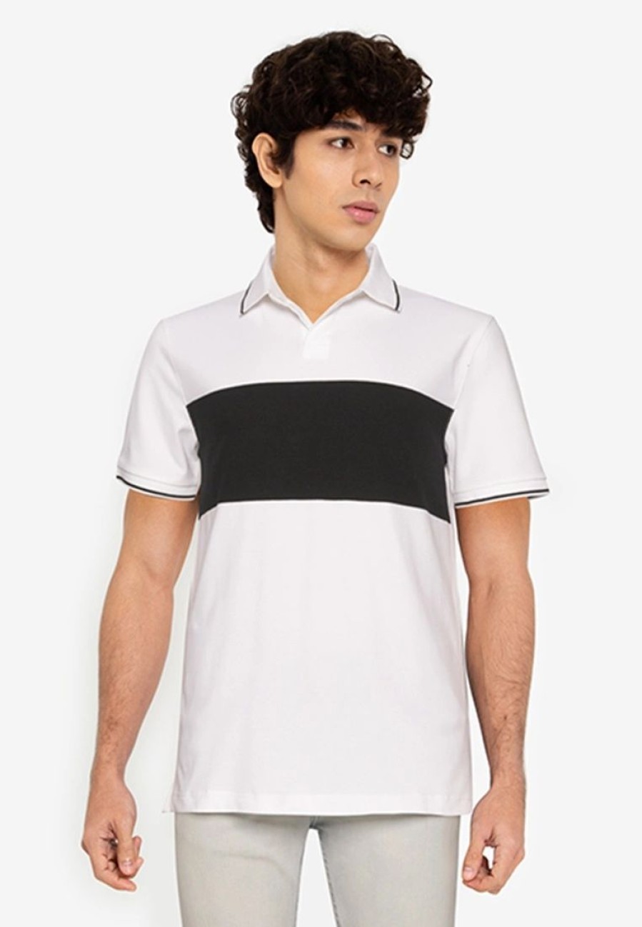 Men * | Banana Republic Lux Jacquard Chest Stripe Polo Shirt