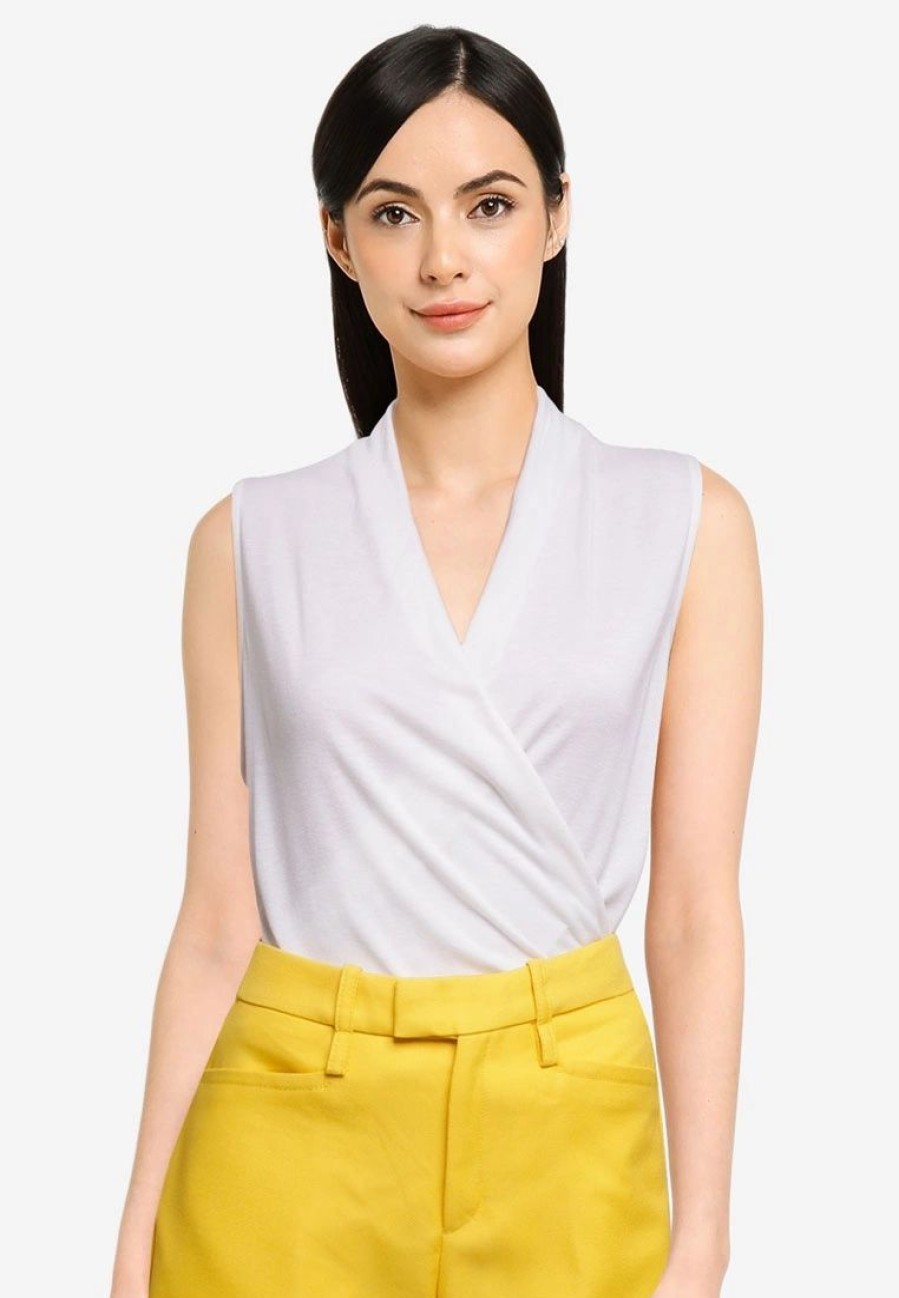 Women * | Banana Republic Tencel Sleeveless Wrap Top