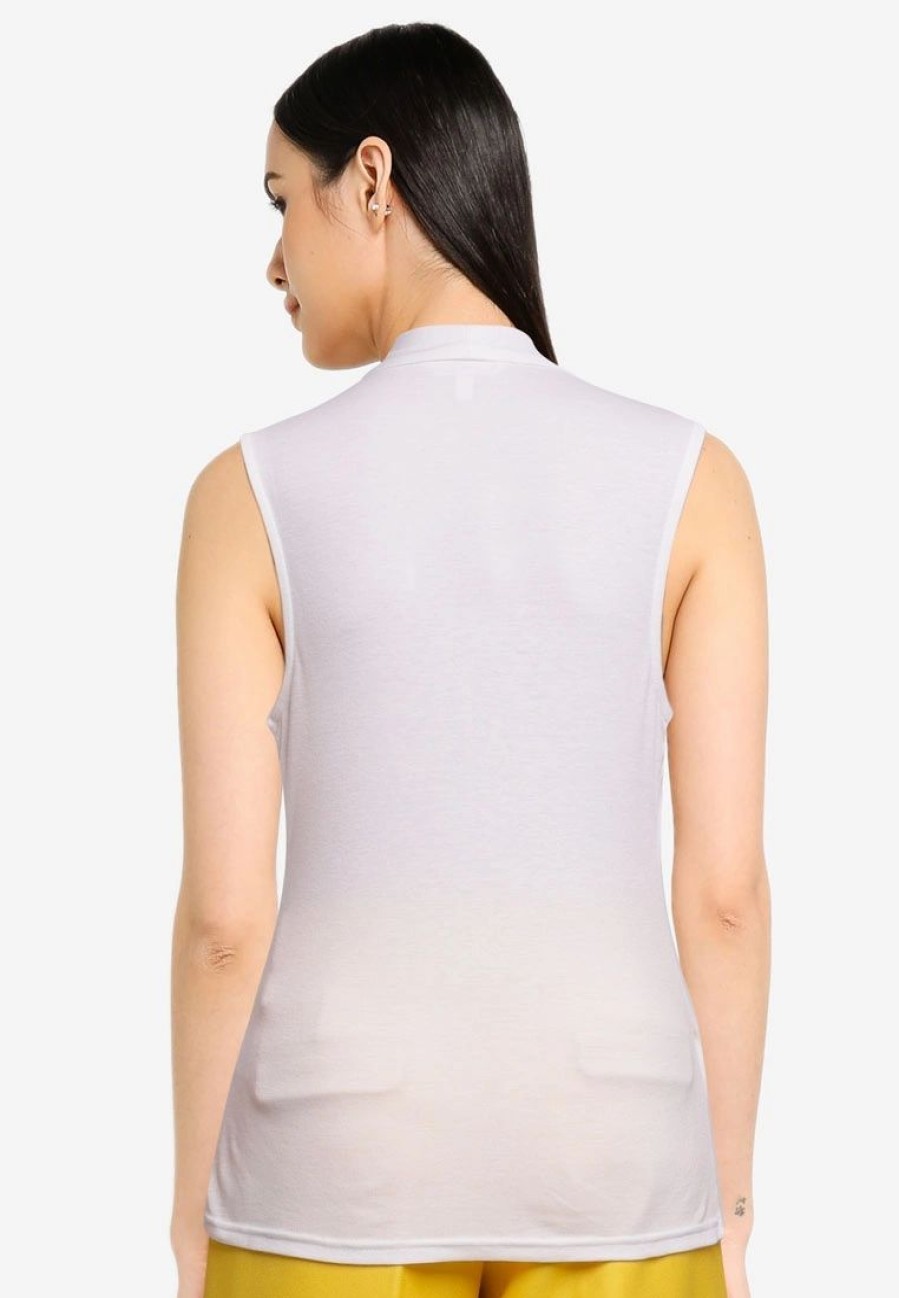 Women * | Banana Republic Tencel Sleeveless Wrap Top