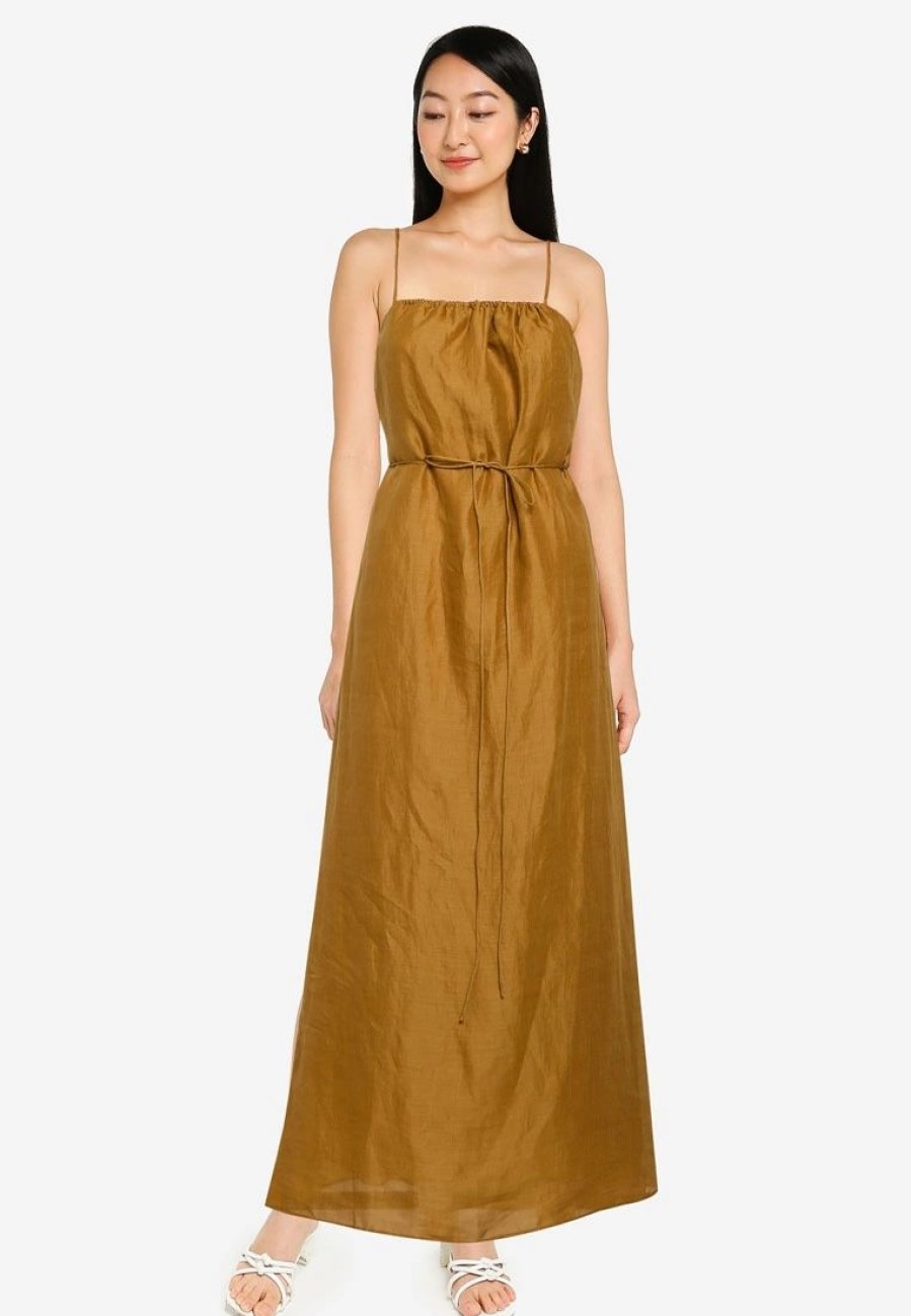 Women * | Banana Republic Strappy Shirred A Line Maxi Dress