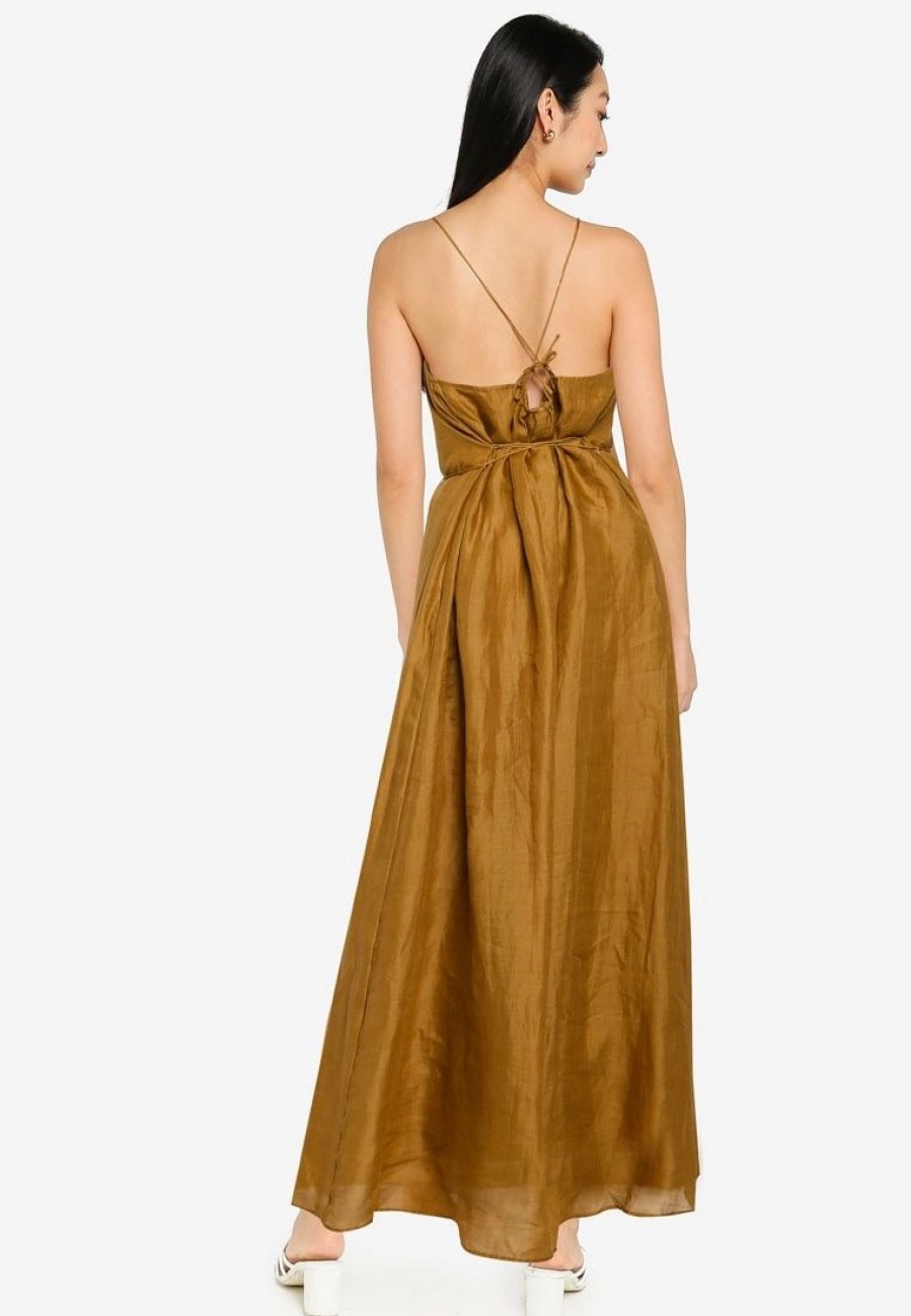 Women * | Banana Republic Strappy Shirred A Line Maxi Dress