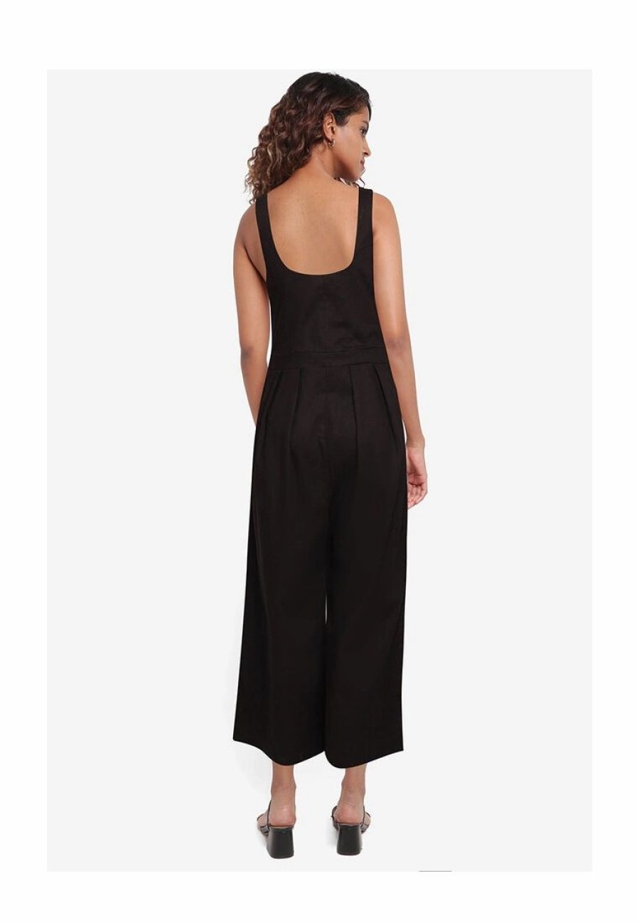 Women * | Banana Republic Sleeveless Linen Square Neck Jumpsuit