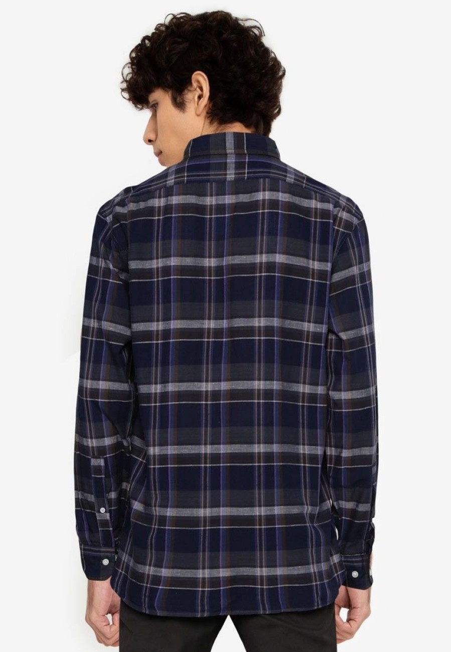 Men * | Banana Republic Crinkle Plaid Shirt