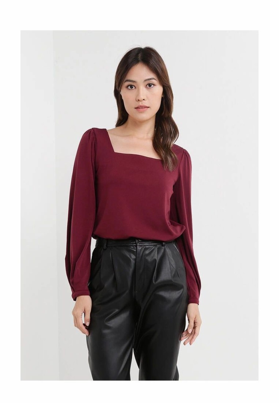 Women * | Banana Republic Crepe Square Neck Top