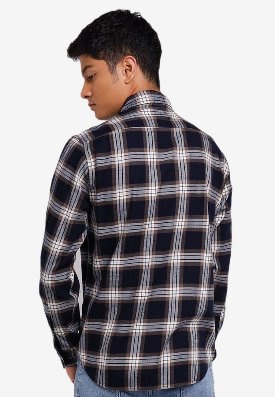 Men * | Banana Republic Long Sleeves Untucked Lightweight Flannel Shirt