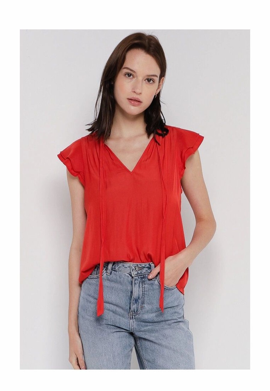 Women * | Banana Republic Flutter Sleeves Top