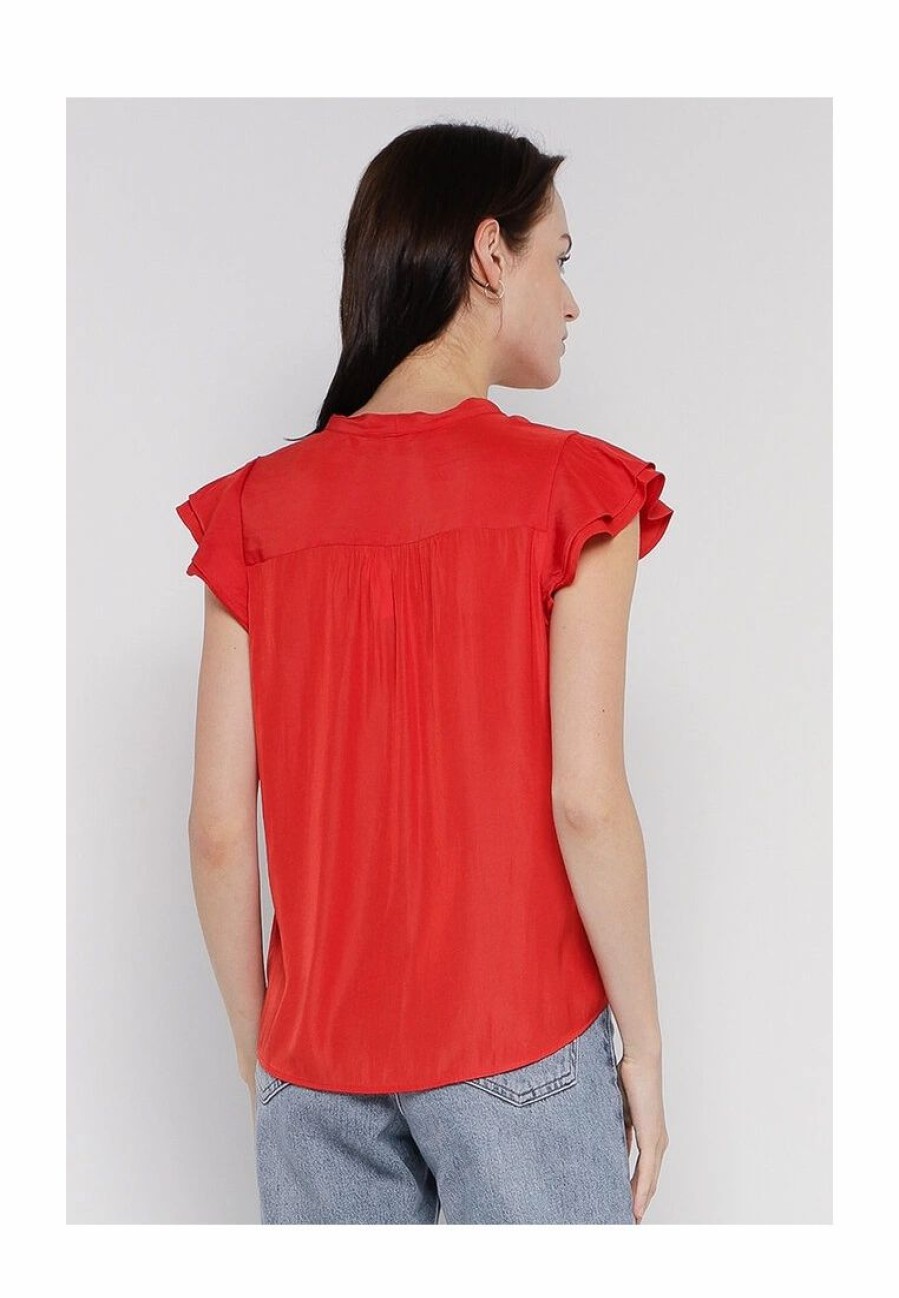 Women * | Banana Republic Flutter Sleeves Top