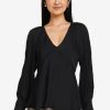 Women * | Banana Republic Long Sleeve Deep V-Neck Top