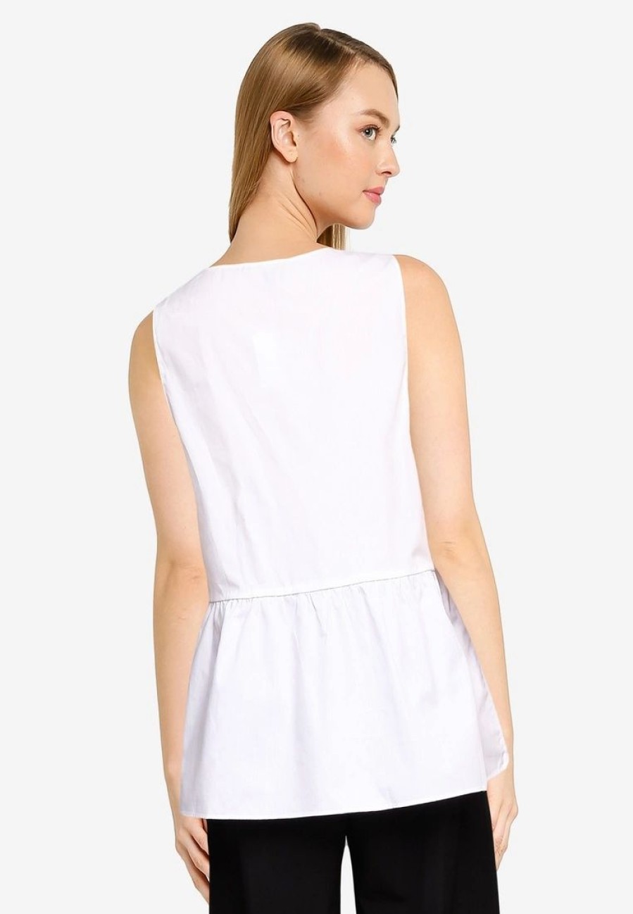 Women * | Banana Republic Tiered Poplin Top