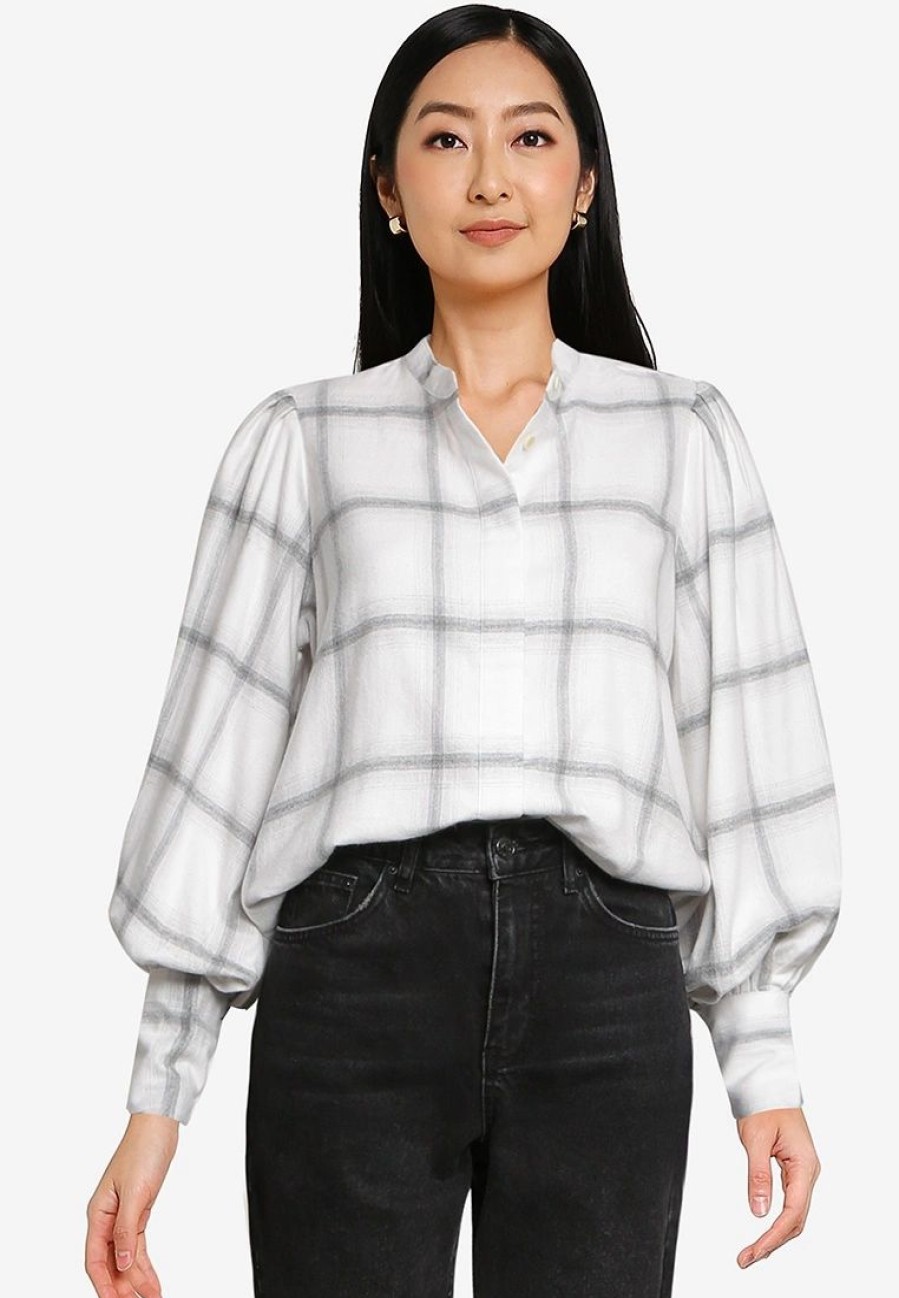 Women * | Banana Republic Volume Sleeves Flannel Shirt