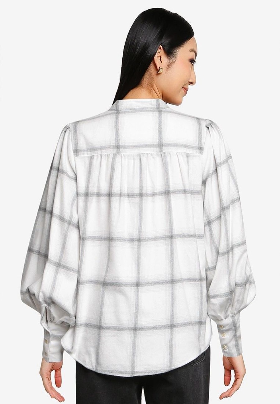 Women * | Banana Republic Volume Sleeves Flannel Shirt