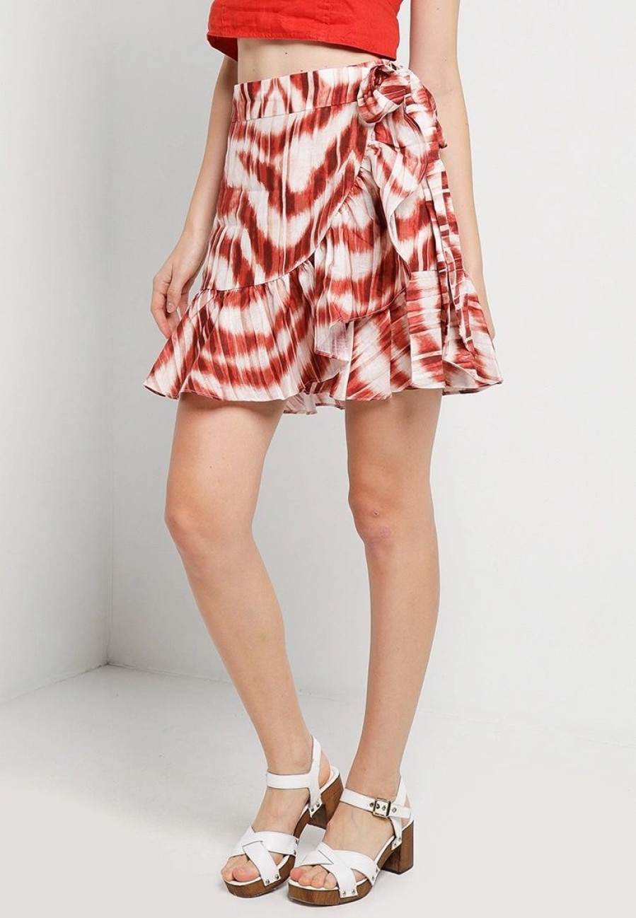 Women * | Banana Republic Belted Wrap Linen Mini Skirt