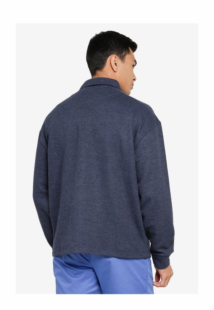 Men * | Banana Republic Brushed Waffle Half Zip Polo Sweater