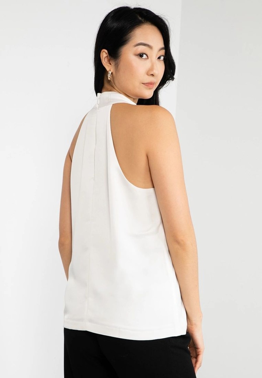 Women * | Banana Republic Sleeveless Slit Front Top